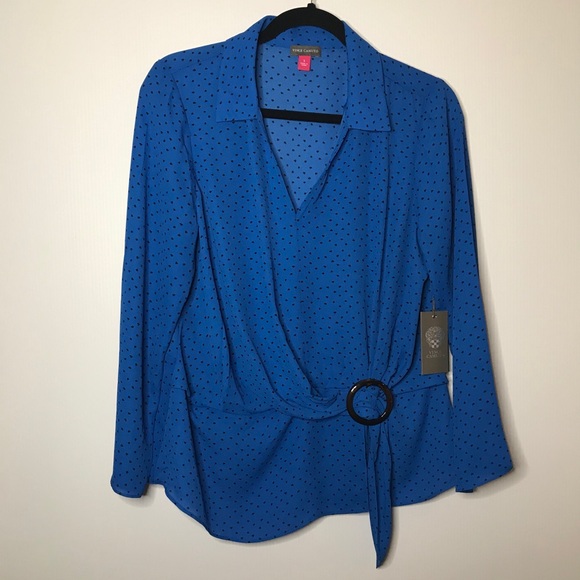 Vince Camuto Long Sleeve Belted Top - Size: S - Picture 5 of 16